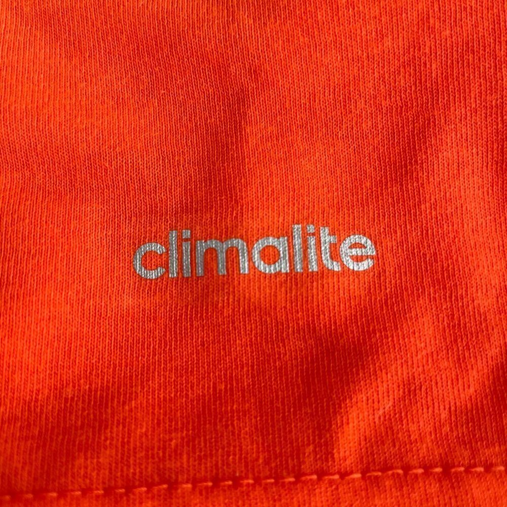 Adidas Ultimate Tee Activewear Crew Neck LS Polyester T Shirt Orange Sz L NWT - Picture 9 of 10